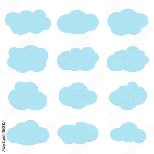 Vector illustration of clouds collection.