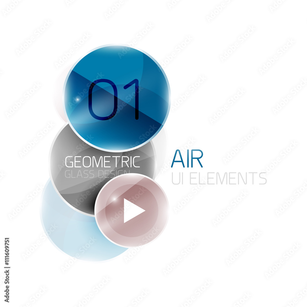 Abstract glass circles with sample text. Option info banner Abstract glass circles with sample text. Option info banner