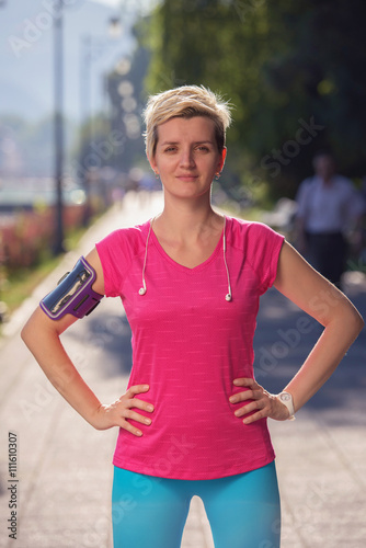 jogging woman portrait