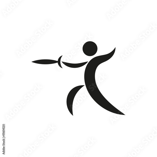 fencing icon monochrome on white background