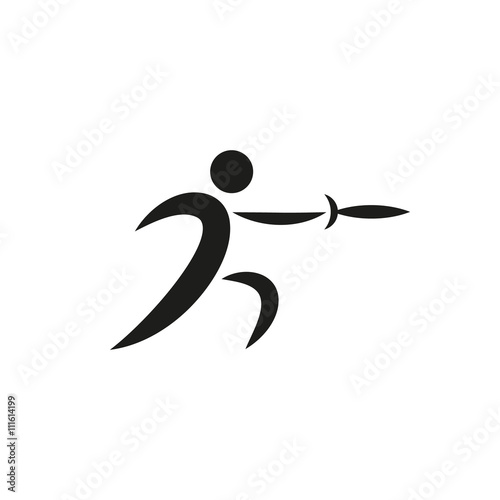 fencing icon monochrome on white background