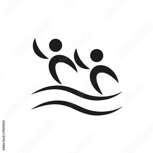 Synchronized swimming pictogram monochrome on white background