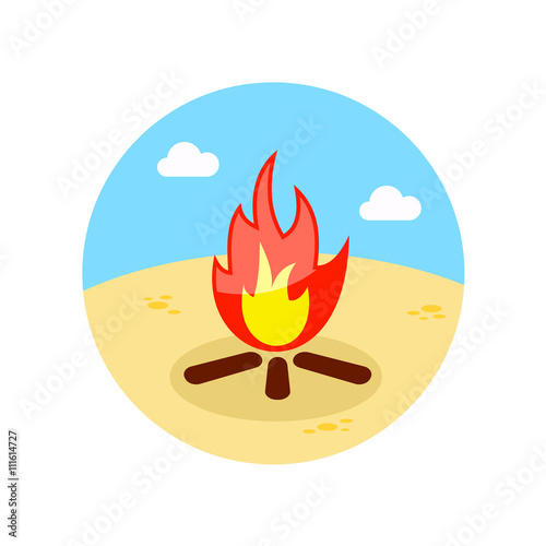 Bonfire icon. Summer. Vacation