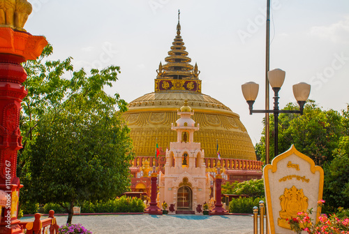 Buddhist Pagoda in a small town Sagaing, Myanmar photo