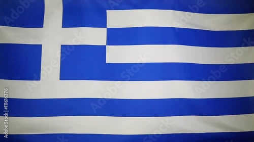 Slowmotion real textile Flag of Greece
 photo