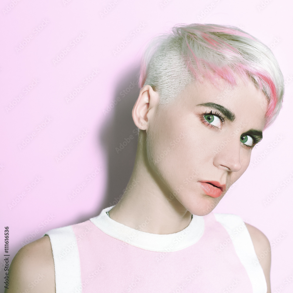 Sensual lady with short hair. Fancy Hairstyle. Sensual lady with short hair. Fancy Hairstyle.
