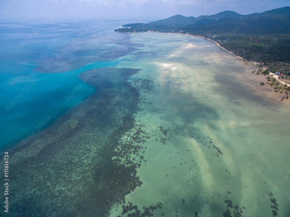 Koh Phangan Thailand earial view