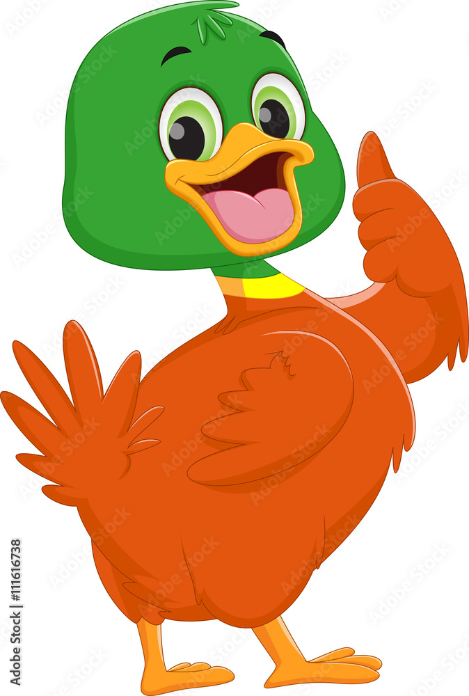 cute duck cartoon give thumb up cute duck cartoon give thumb up