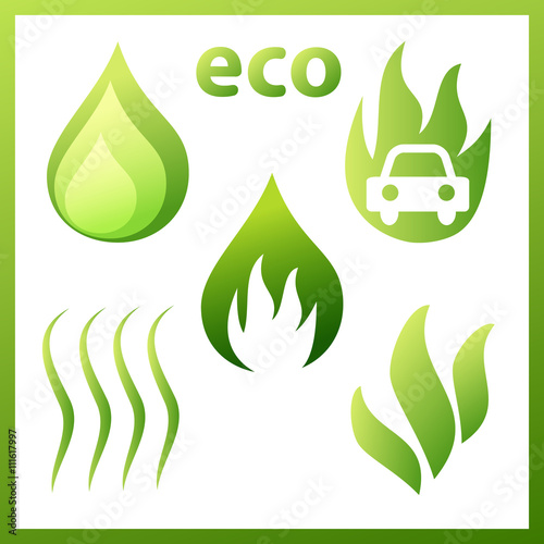 Icons set drop, gas, sheets,