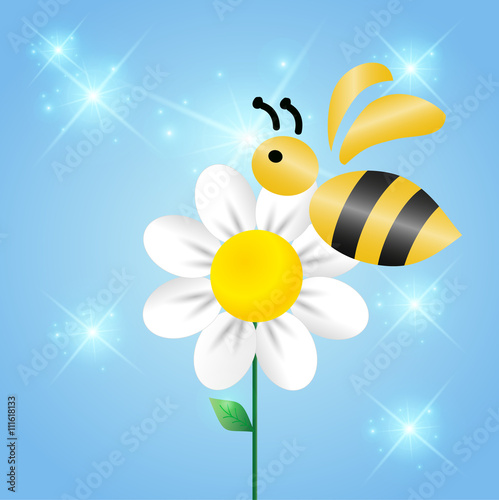 Merry bee on a flower