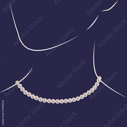 Vector illustration with pearl necklace