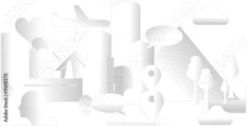 modern flat design white