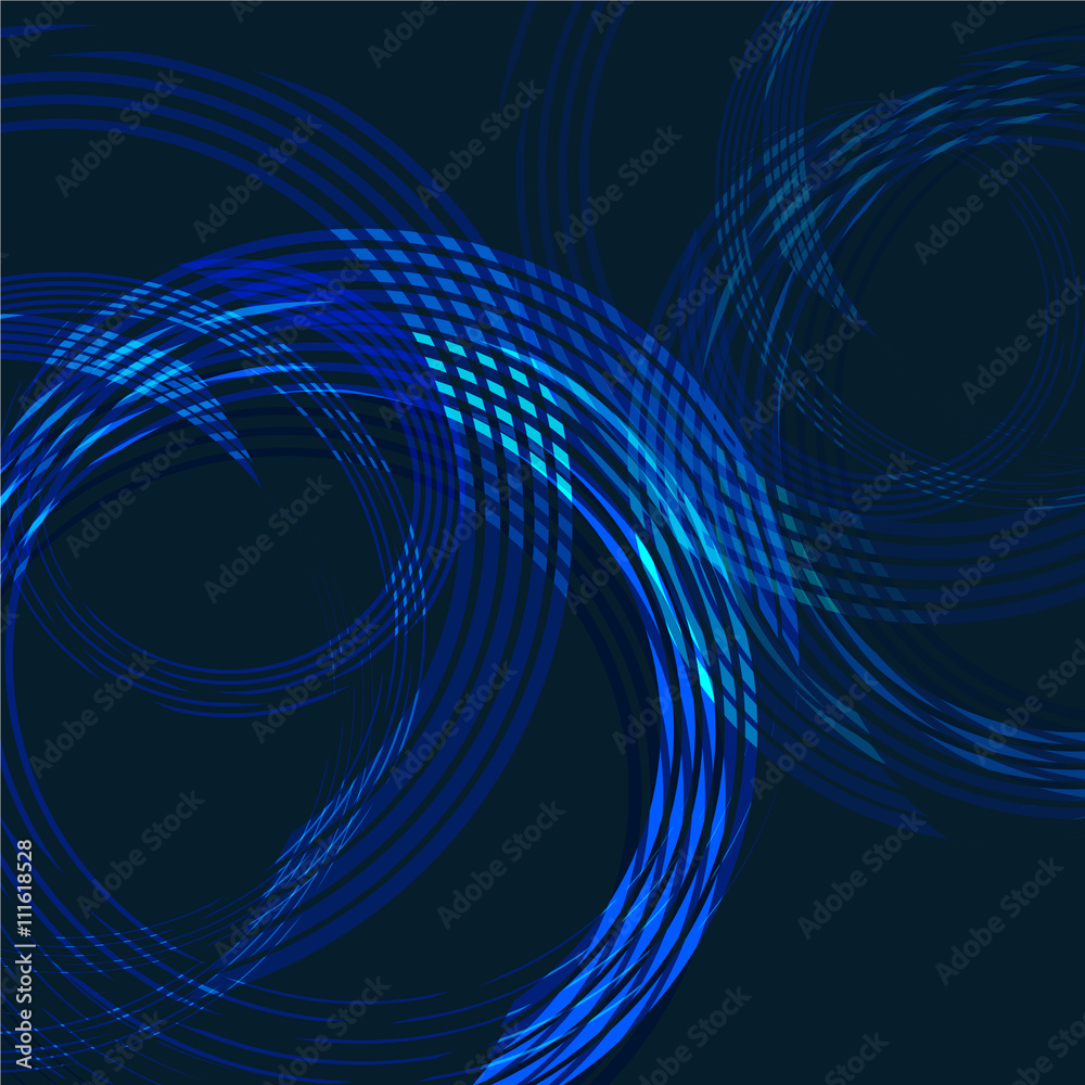 Fototapeta premium Blue abstract line and circle background