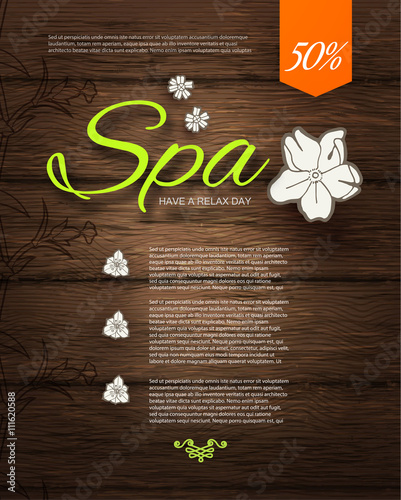 Vector illustration. Spa Resort or Beauty Business Background. Eco Design.