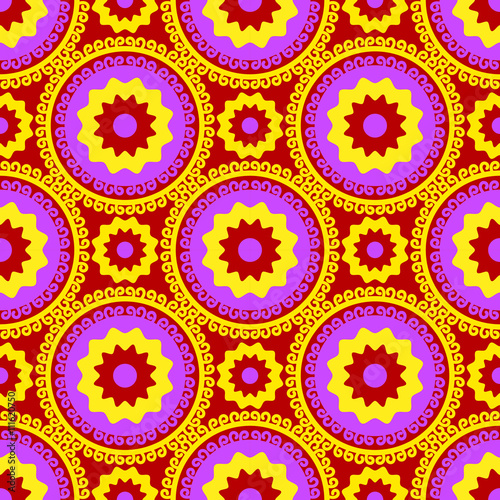 Seamless pattern Suzani is a type of embroidered