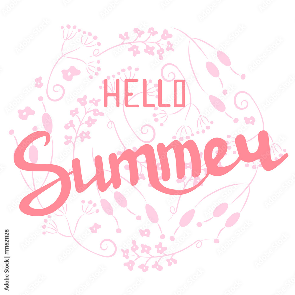 Hello summer inscription