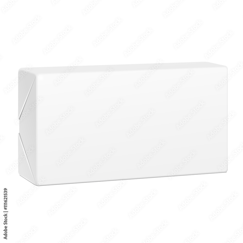 White Spread Butter Package Product Cardboard Box. Illustration Isolated On White Background. Mock Up Template Ready For Your Design. Vector EPS10 White Spread Butter Package Product Cardboard Box. Illustration Isolated On White Background. Mock Up Template Ready For Your Design. Vector EPS10