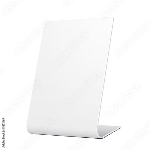 3D Plate Nameplate Or Outdoor Advertising POS POI Stand Banner. Illustration Isolated On White Background. Mock Up Template Ready For Your Design. Vector EPS10
