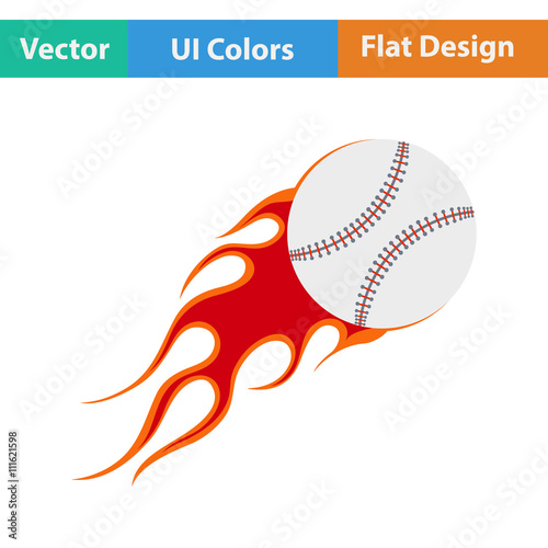 Baseball fire ball icon