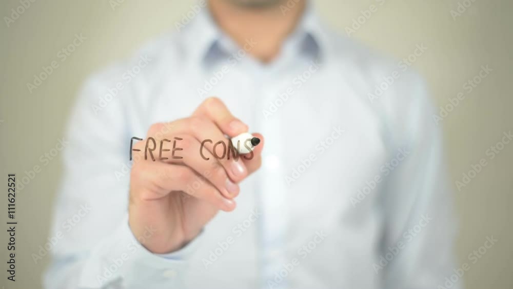 Free Consultaion, man writing on transparent screen Free Consultaion, man writing on transparent screen