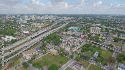 Aerial drone video of I95 and Overtown photo