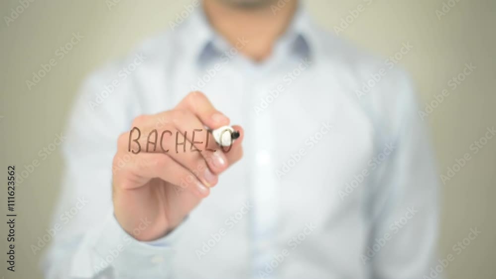 Bachelor Party , man writing on transparent screen
