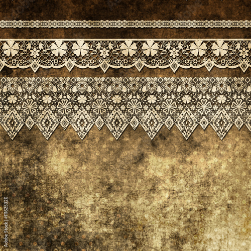 Lace fabric pattern with flowers and lace grunge vintage