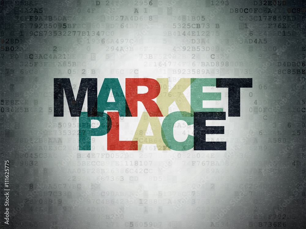 Marketing concept: Marketplace on Digital Data Paper background Marketing concept: Marketplace on Digital Data Paper background