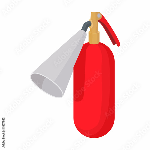 Fire extinguisher icon, cartoon style