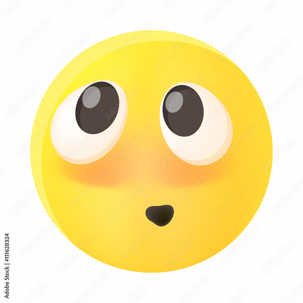 Embarrassed emoticon with flushed red cheeks icon Embarrassed emoticon with flushed red cheeks icon