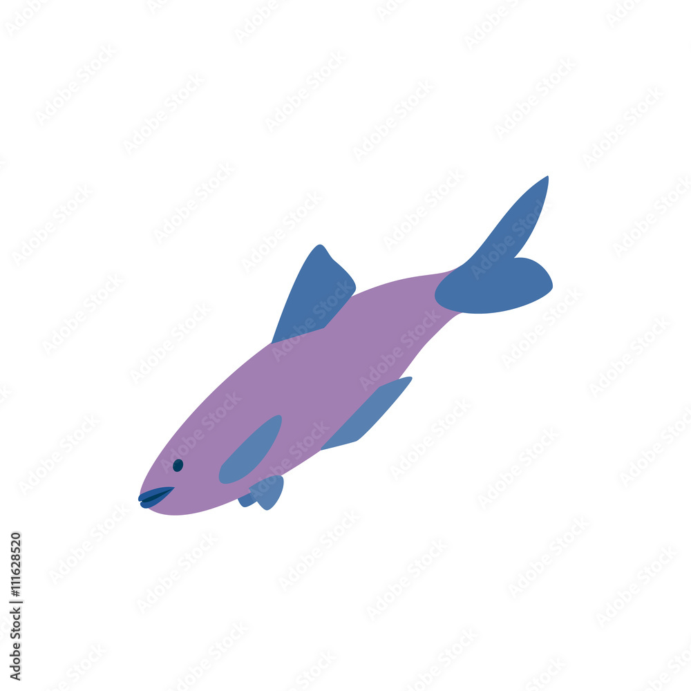 Salmon fish icon, isometric 3d style Salmon fish icon, isometric 3d style