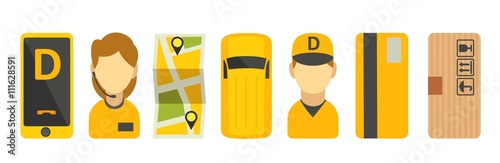 Delivery service set icon