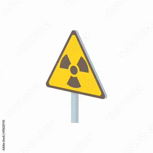 Radiation sign icon in cartoon style