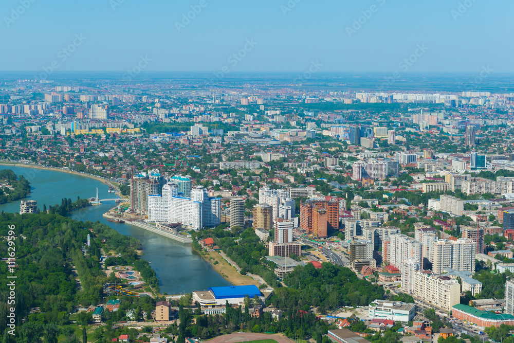 Krasnodar city and Kuban river, Russia