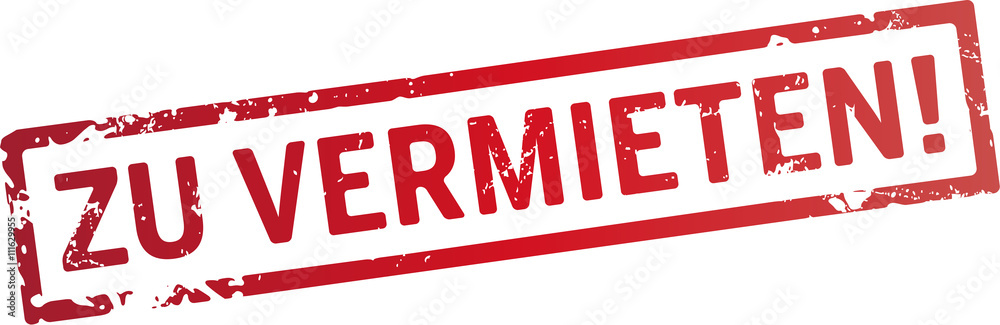 Naklejka premium roter Stempel zu Vermieten 