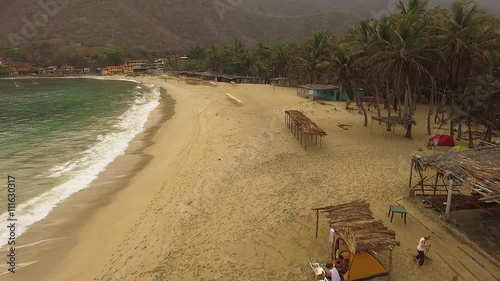 Aerial view of Chuao Bay or Chuao, Aragua State, Venezuela in the Caribbean sea. Chuao is best known to grow the best and finest cocoa in the world.