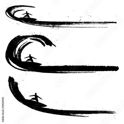 grunge waves with surf riders