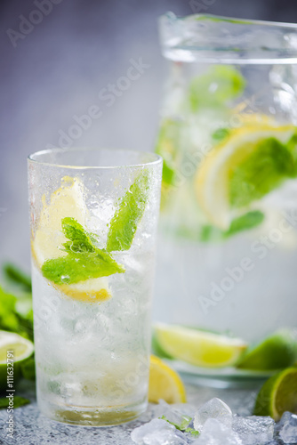 Ingredients for refreshing lemonade