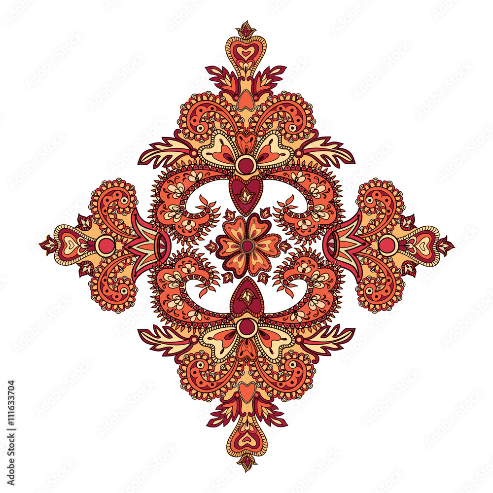 Geometric flower Arabic ornament background Oriental ethnic mandala amulet 