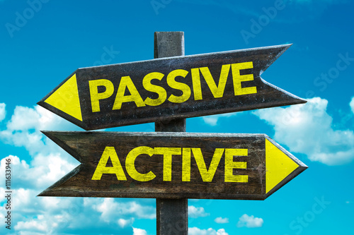Passive - Active crossroad isolated on white background