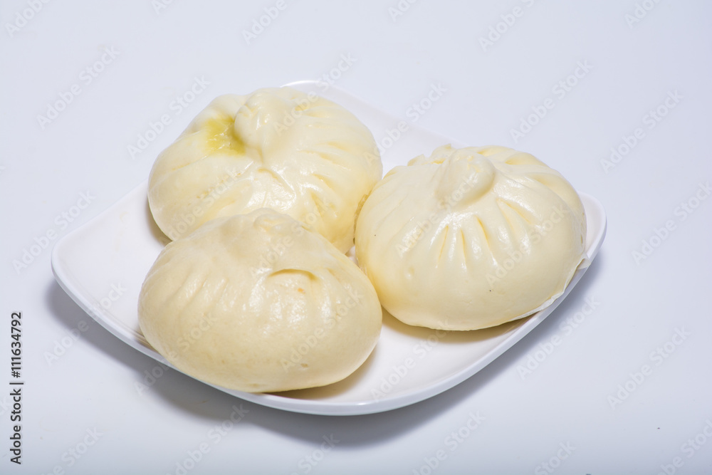 Chinese Steamed Buns with stuffing inside