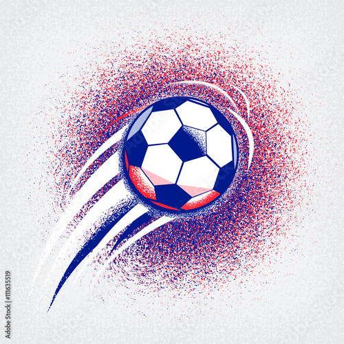 Euro 2016 football championship background with ball and france flag colors. Roughness texture