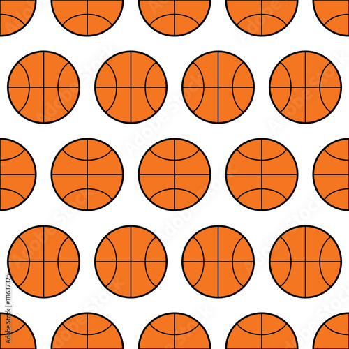 Seamless pattern of basketball, sports balls. Vector © Elenapro