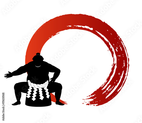 japanese Sumo wrestler beautiful silhouette .vector art