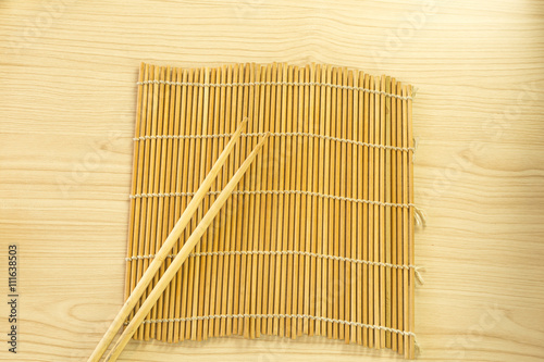 bamboo mat with chopstick