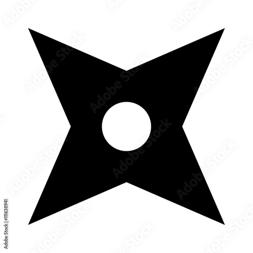 Ninja shuriken throwing star flat icon for games and websites