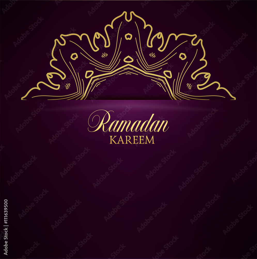 Ramadan Kareem greeting ornate background.