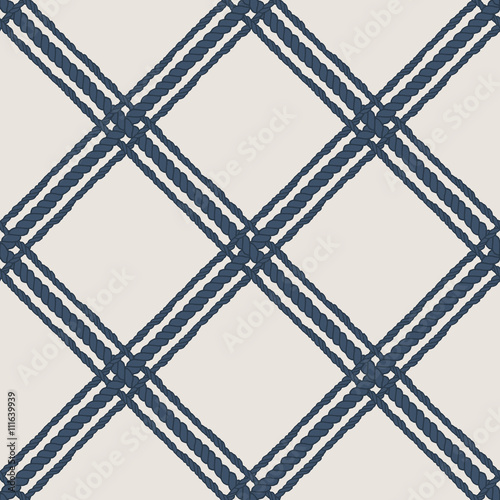 Nautical crossed rope seamless pattern.