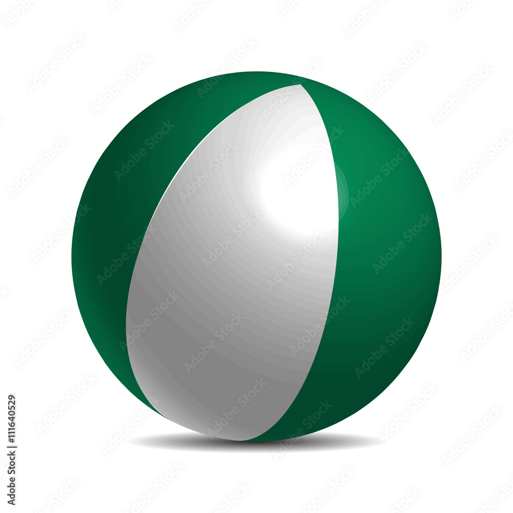 Nigeria flag on a 3d ball with shadow Nigeria flag on a 3d ball with shadow