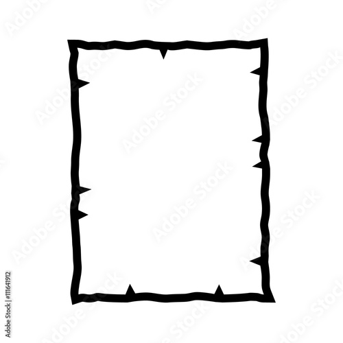 Old parchment damaged paper line art icon for games and websites